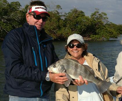 Black drum are scrappy fighters and provide great aciton on a chilly day.  Not bad on the plate either.  