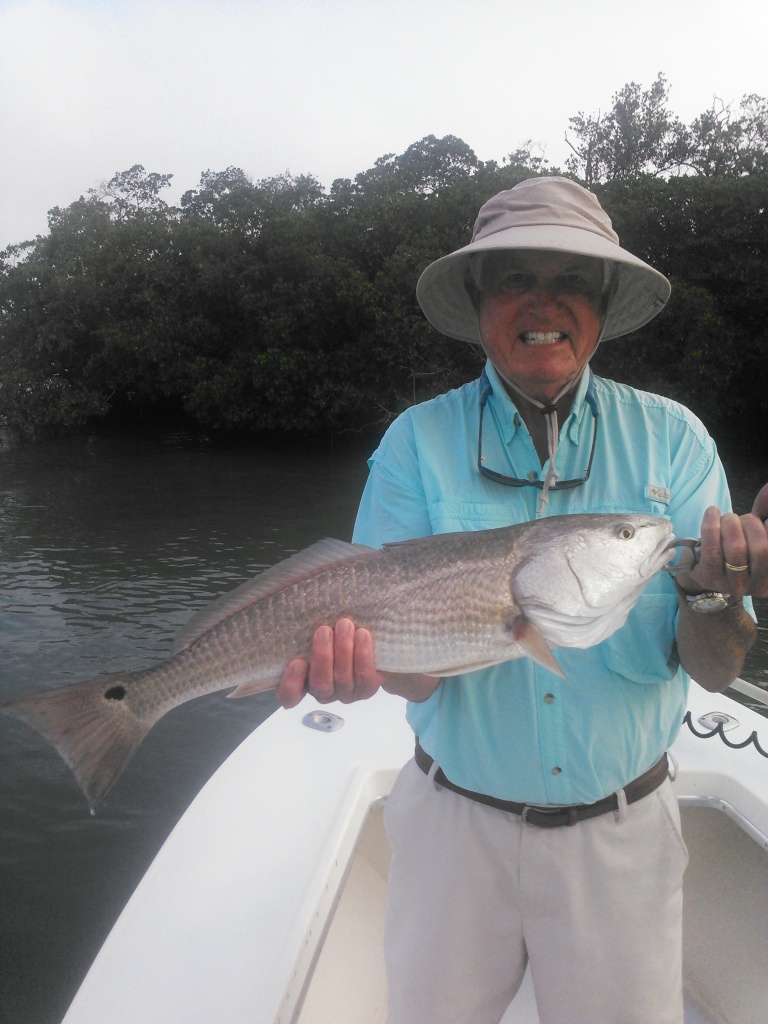 Wayne with a perfect 27 inch redfish.